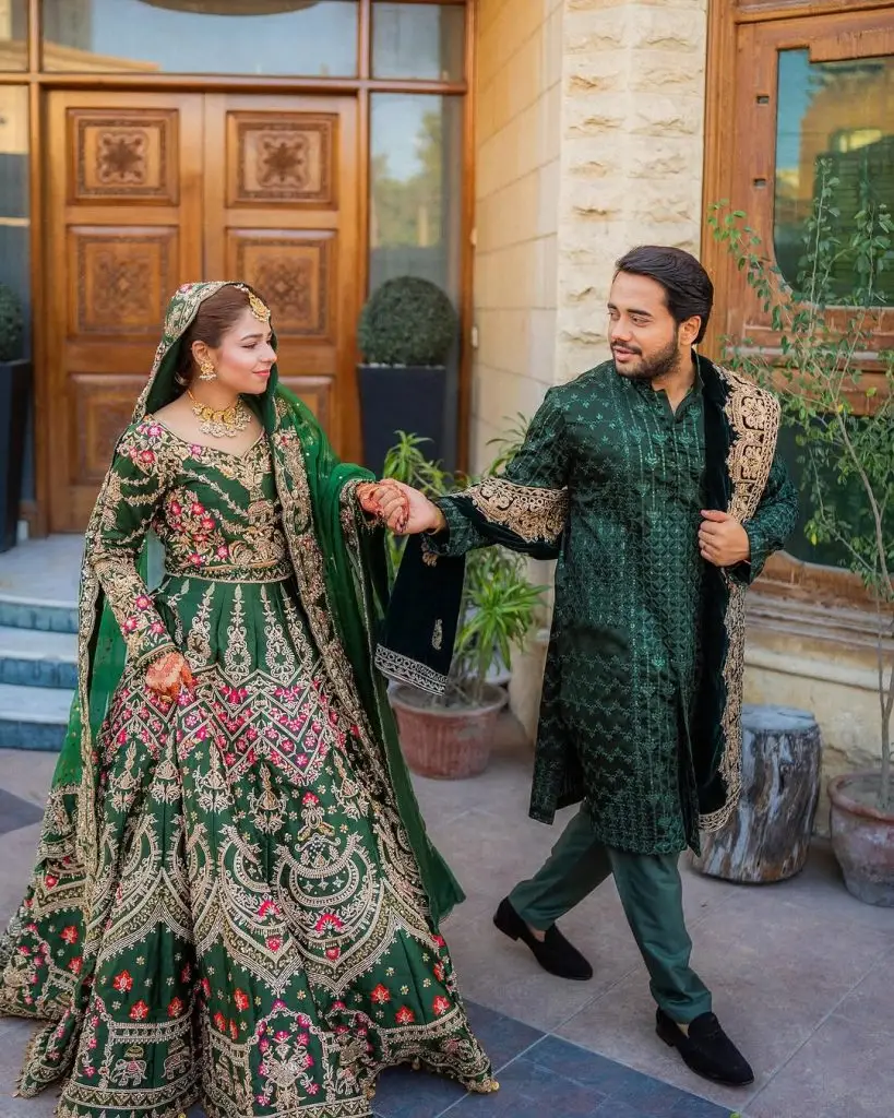 ہریم سوہیل اپنے مہندی پر سبز رنگ میں چمکتی ہے