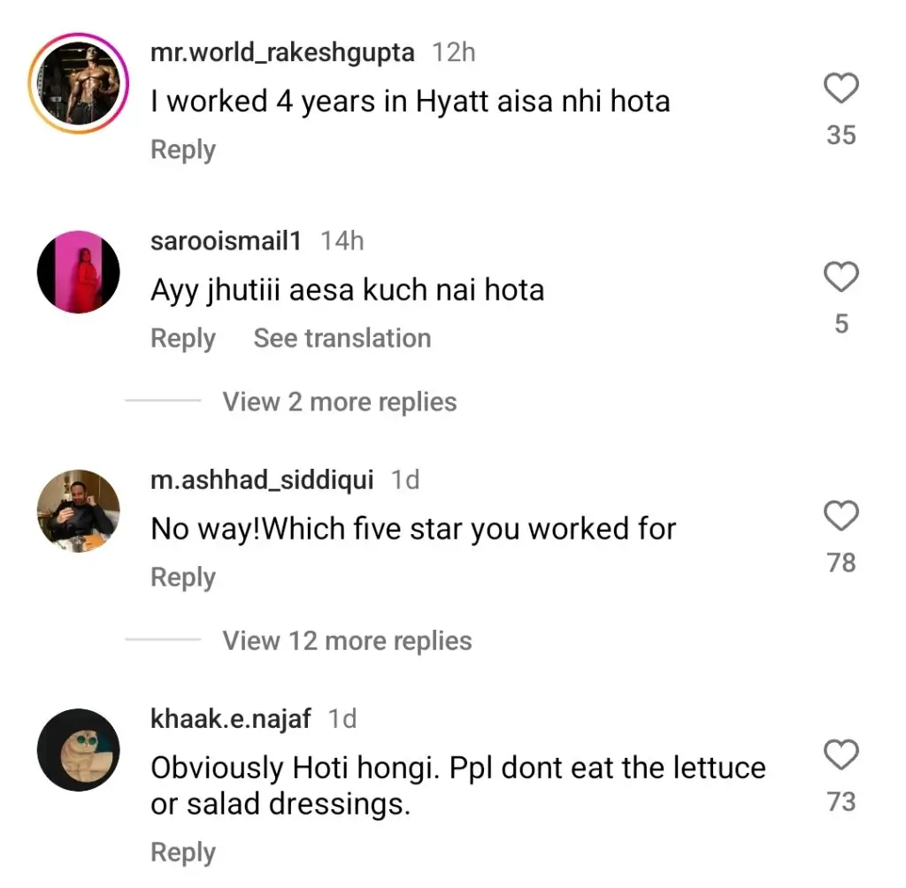 شیف اور ڈیجیٹل تخلیق کار معروف ہوٹلوں کے بارے میں سچائی کا انکشاف کرتے ہیں