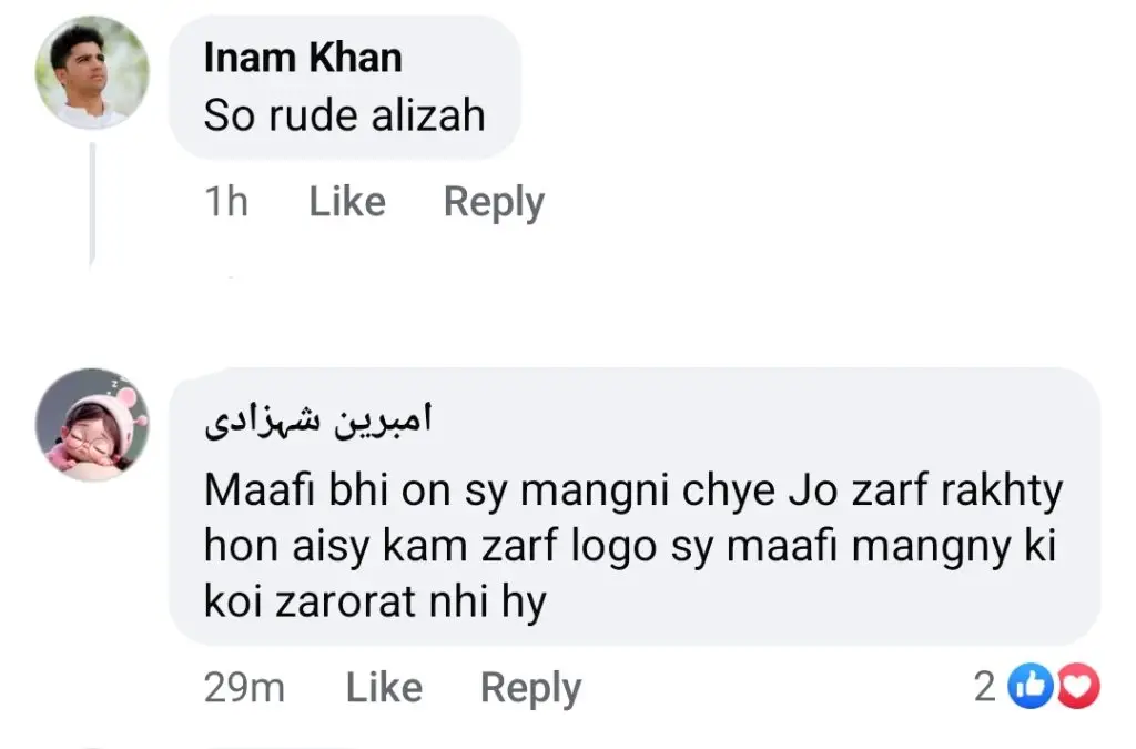 الیز شاہ نے عوامی طور پر زرنیش خان کی معافی مانگ لی