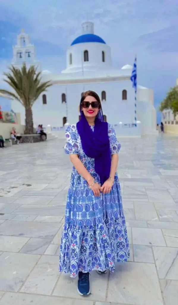 سینٹورینی جزیرے ، یونان میں فرح اکرر اور اکرر ال حسن