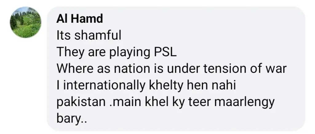 پاکستانی چاہتے ہیں کہ باقی پی ایس ایل میچ منسوخ ہوجائیں