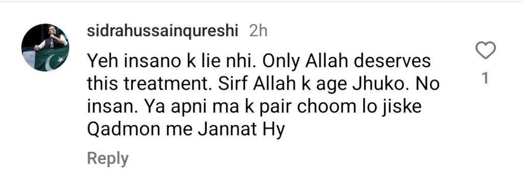 فین کا ابیڈا پروین کے پاؤں کو چھونے کے عمل سے تنقید ہوتی ہے