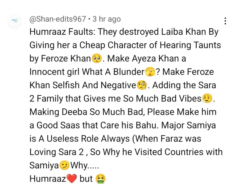 ہمراز کو کمزور پلاٹ اور خامیوں پر ردعمل کا سامنا کرنا پڑتا ہے