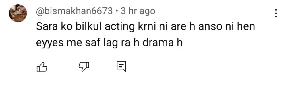 شیر میں سارہ خان کی جذباتی کارکردگی عوام کو مایوس کرتی ہے