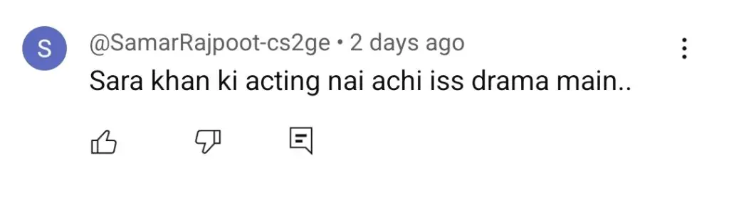 شیر میں سارہ خان کی جذباتی کارکردگی عوام کو مایوس کرتی ہے