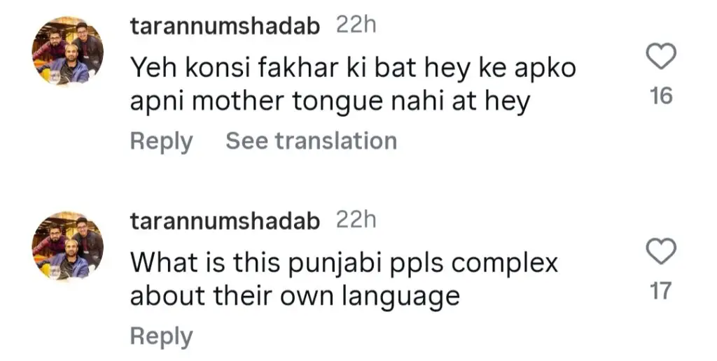 زارا نور عباس پنجابی کے بارے میں اپنے بیان پر تنقید کے تحت