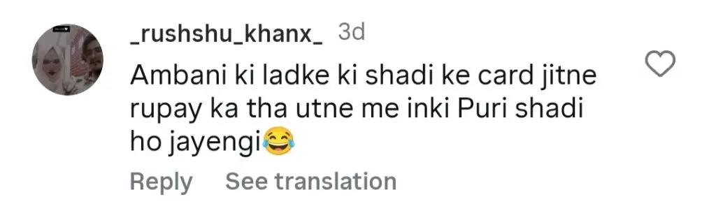 رابیکا خان کے اہل خانہ نے اس کی شادی کا موازنہ امبانیوں سے کیا