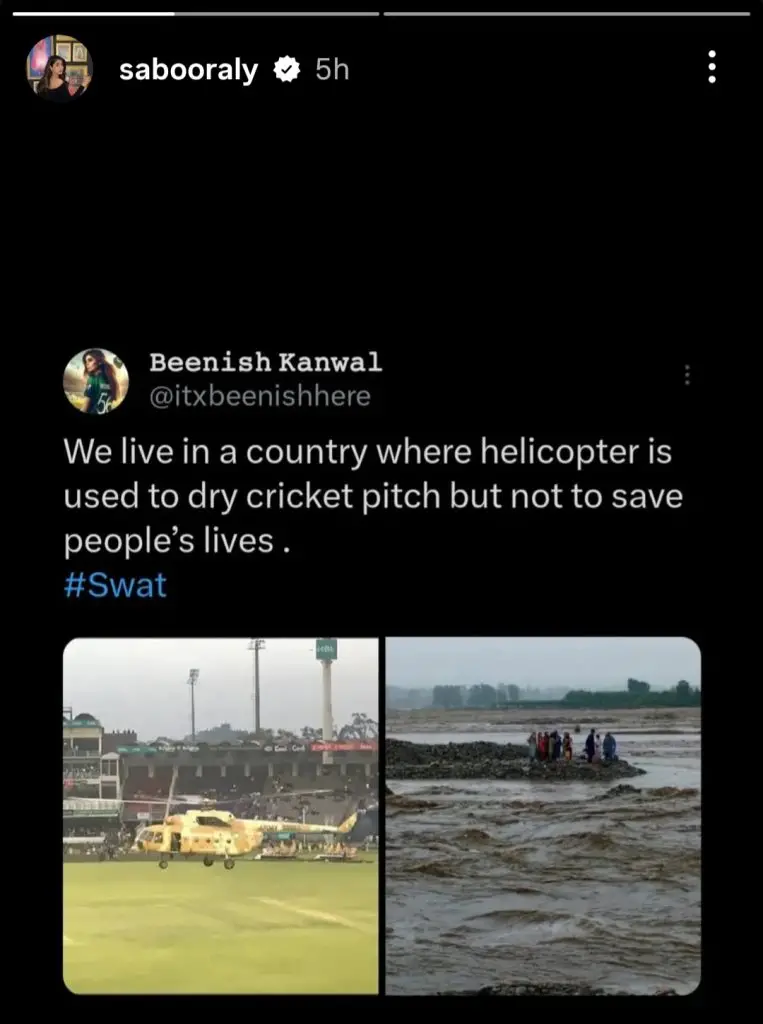 پاکستانی مشہور شخصیات جو سوات کے سانحہ پر دل سے دوچار ہیں
