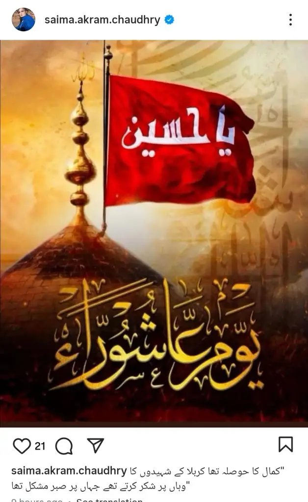 پاکستانی مشہور شخصیات نے 10 ویں محرم کو گہرے غم کے ساتھ مشاہدہ کیا