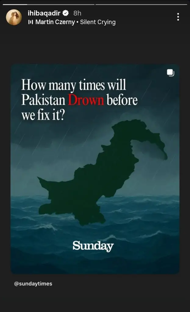 پاکستانی مشہور شخصیات تباہ کن سیلاب سے متعلق اپنے جذبات کا اظہار کرتی ہیں