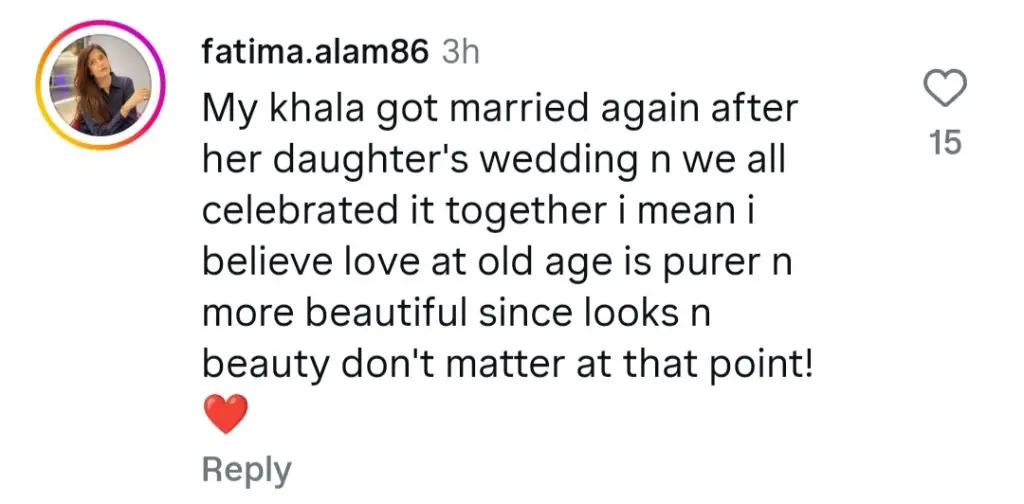 عاصمہ عباس بوڑھے لوگوں کی محبت کی کہانیوں کے لئے بول رہی ہیں