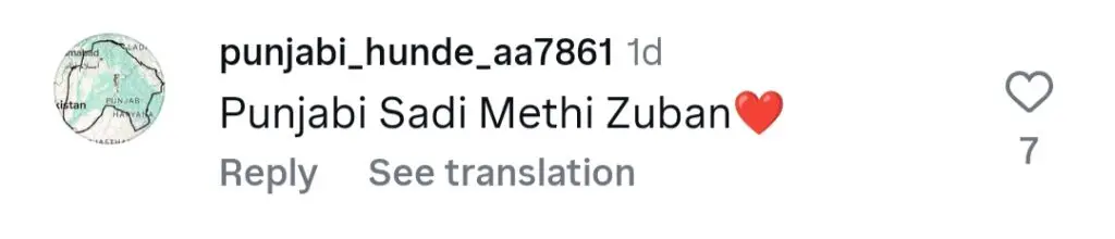 عشنا شاہ نے اپنے پنجابی کی تعریف کی