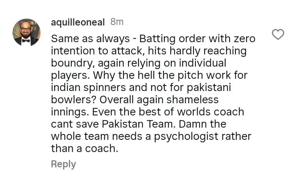 پاکستان کرکٹ ٹیم کو ہندوستان کے خلاف ہارنے کے بعد ردعمل کا سامنا کرنا پڑا