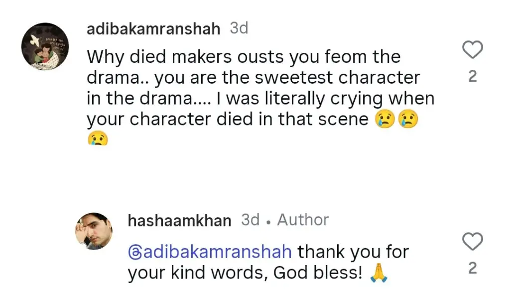 مین مانٹو ناہی ہون فیم ہاشام خان نے حماد کو الوداع کیا