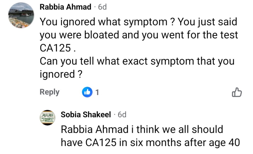 انجلین ملک نے اپنے کینسر کی علامات شیئر کیں