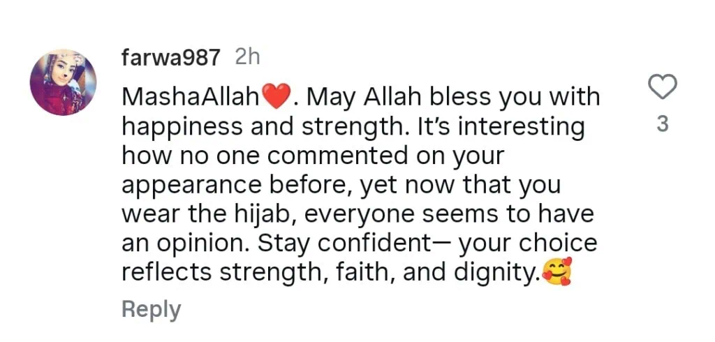 اریج فتیما نے اپنے ہیڈ سکارف کے فیصلے کے خلاف اظہار خیال کیا