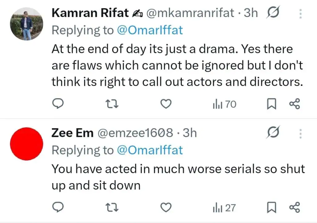 اففت عمر نے ٹیم کے مین مانٹو ناہی ہون پر تنقید کی