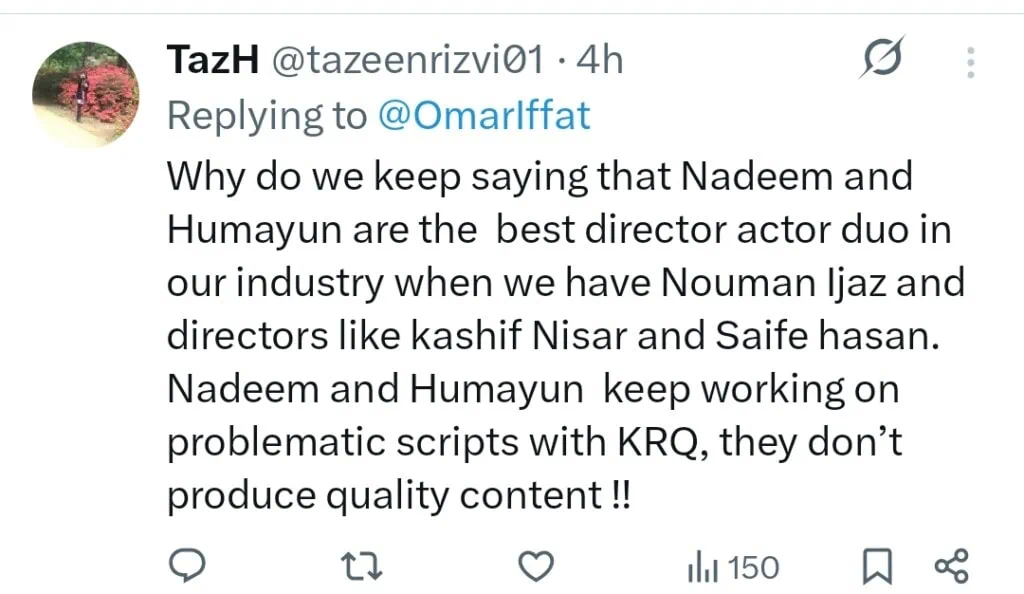 اففت عمر نے ٹیم کے مین مانٹو ناہی ہون پر تنقید کی
