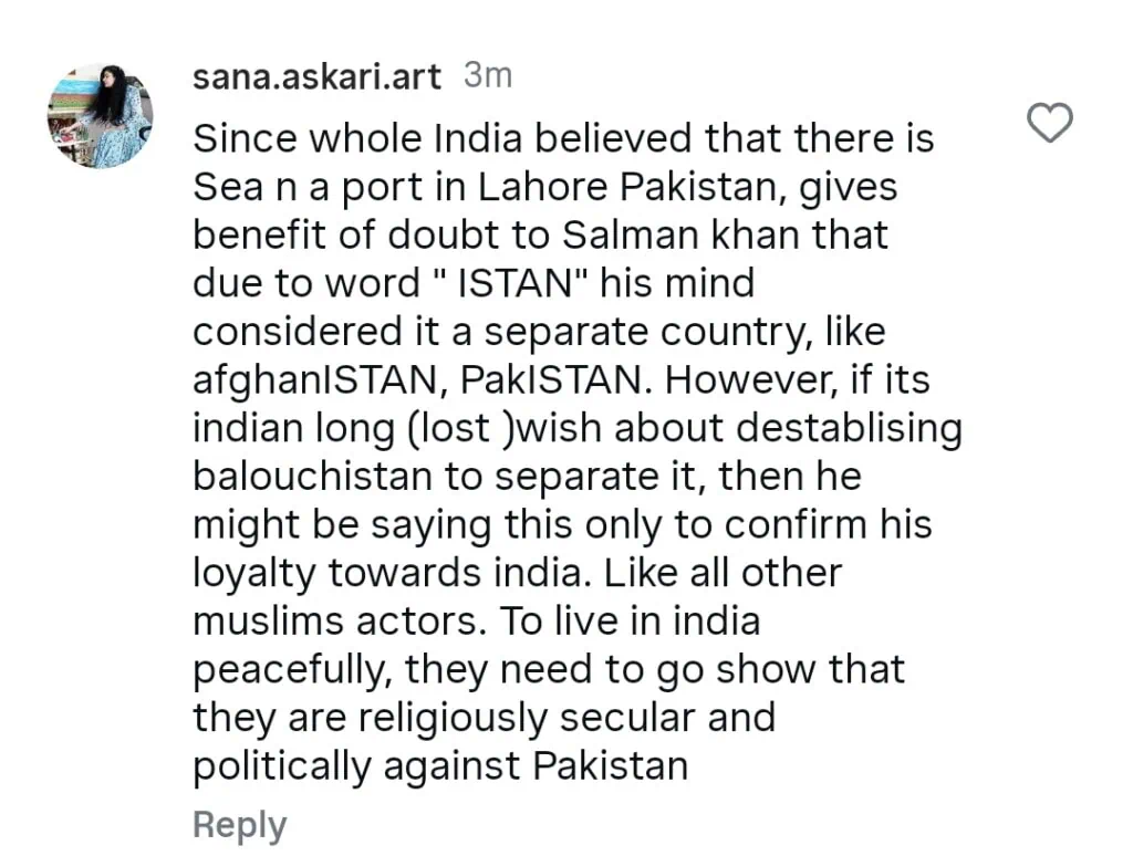 بلوچستان کے بارے میں سلمان خان کا بیان پاکستانیوں نے اچھالا