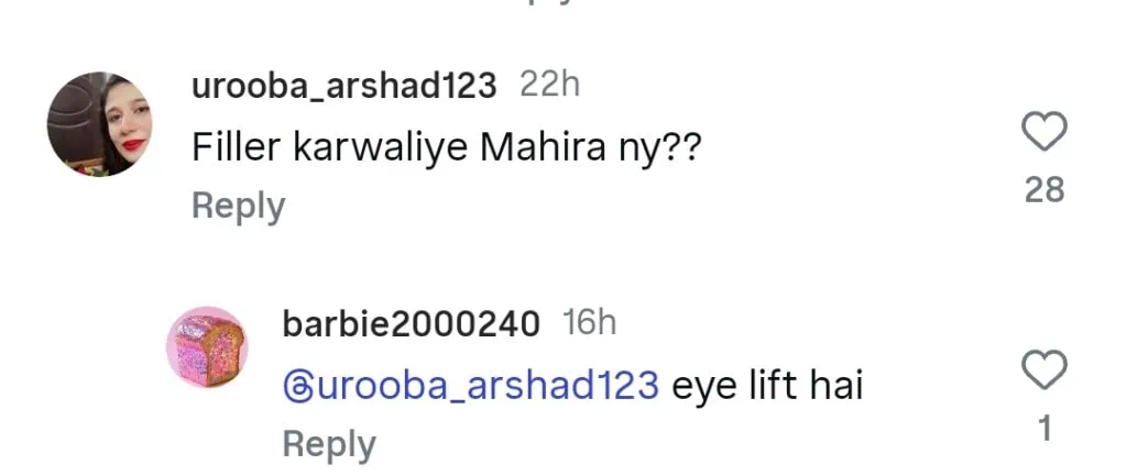 مہیرا خان کی ابرو لفٹ اور فلرز نے بحث کی مہیرا خان کی ابرو لفٹ اور فلرز نے بحث کی