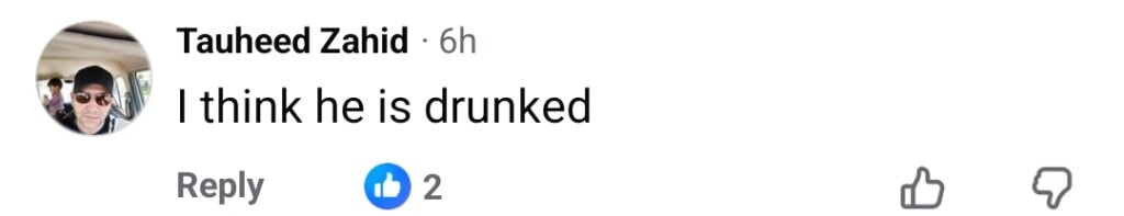 مومر رانا کی نشے میں تقریر کو ردعمل کا سامنا کرنا پڑتا ہے