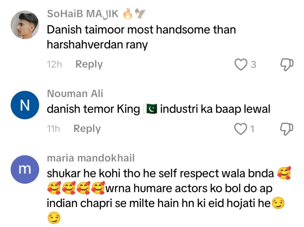 ہرشورڈن رین کے ساتھ موازنہ کرنے کا ڈینش تیمور کا دلچسپ جواب