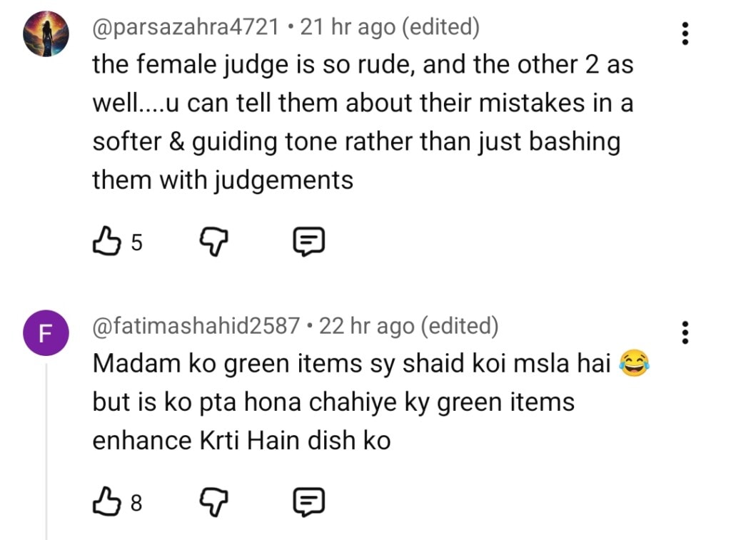 ماسٹر شیف ججوں کو بدتمیز سلوک کے لئے ردعمل کا سامنا کرنا پڑتا ہے