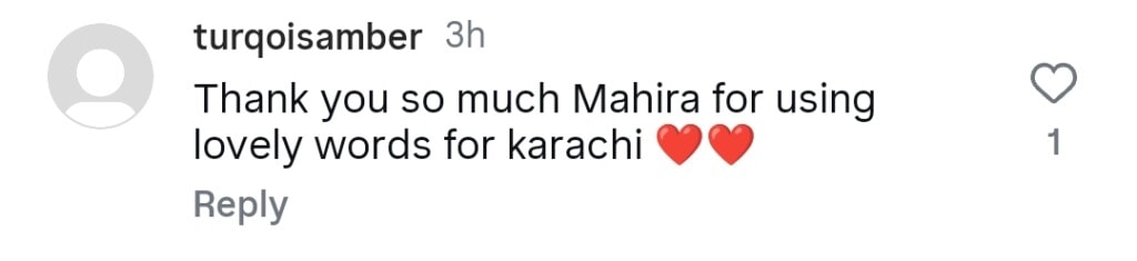 مہیرا خان نے صبا قمر کے کراچی کے بیان کا جواب دیا