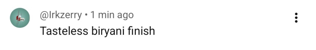 بریانی آخری واقعہ عوامی رد عمل بریانی آخری واقعہ عوامی رد عمل