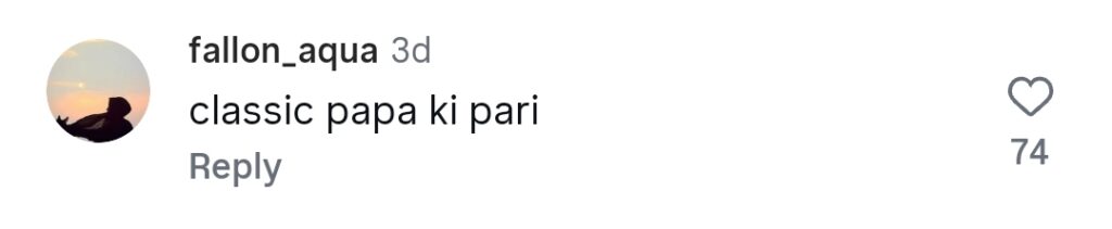 ایمن سلیم نے حالیہ تبصروں کے بعد پاپا کی پری قرار دیا۔